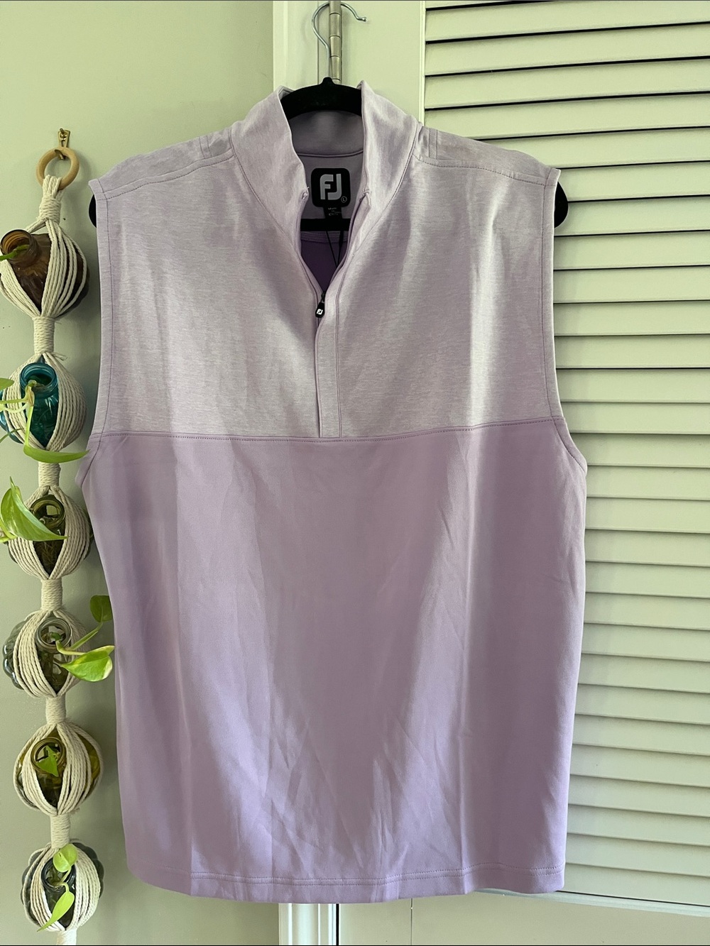 FootJoy Women’s/Men’s Sleeveless Quarter-Zip Polo - Lavender Two-Tone